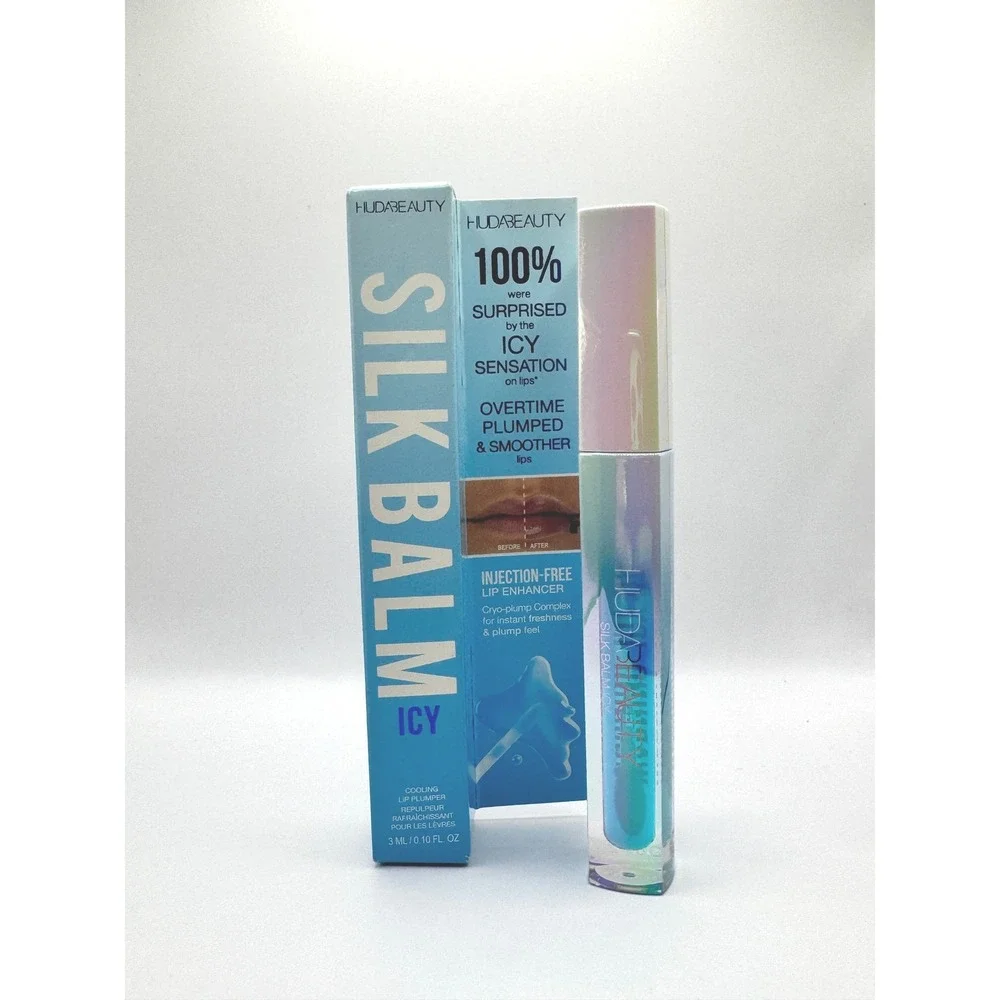 HUDA BEAUTY Silk Balm Icy Sensation Lip Plumper Overtime Plumped Smoother